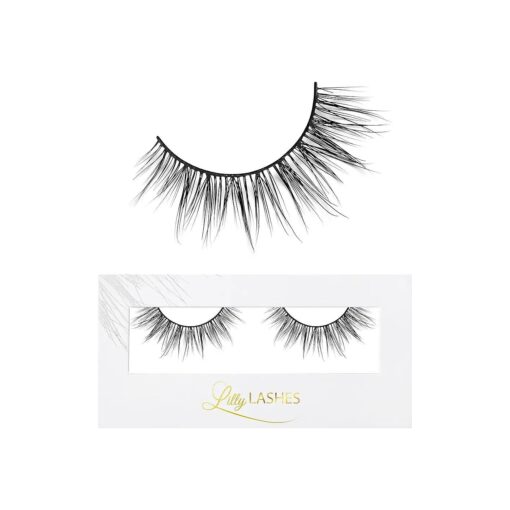 Lilly Lashes Royalty - Lite Mink Lashes | False Eyelashes Perfect for Small, Mono Lid And Almond Eyes | Cat Eye Mink Strip Fake Dramatic Fluffy Flare Lashes 15mm length, Reusable Up to 15 wears