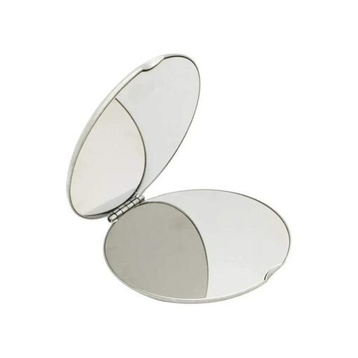 Shatterproof Stainless Steel Ultra Slim Folding Portable Mirror Makeup Unbreakable Camping Mirror For Personal Use, Travelling, Emergency Signaling ( Round:6.5 * 6.5CM )