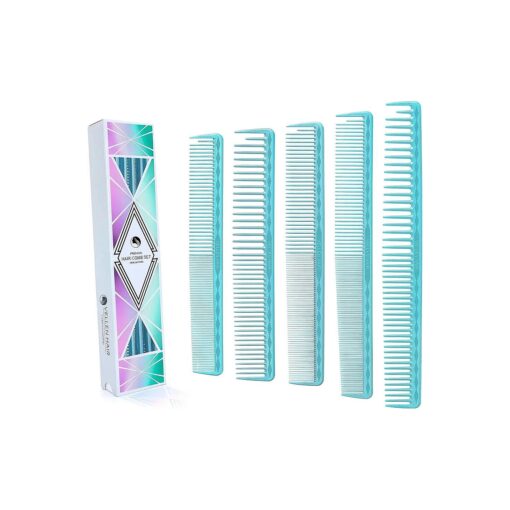 Vellen Hair Ultimate Cutting Comb for Men Women, Unbreakable PEI Material 430degF Heat Resistant Barber Styling combs for Hairdressers, Little combs fine teeth and extra wide tooth combs for Hair