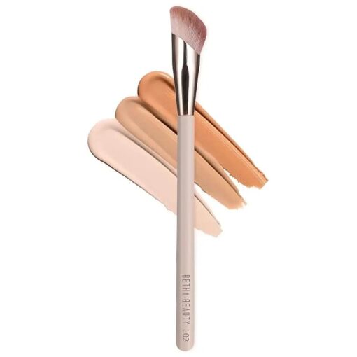 BETHY BEAUTY Bethy Beauty Angled Under Eye Concealer Brush, Finger Shape Nose Contour Makeup Brush for Liquid and Cream Blending and Diffusing, Small Foundation Brush Cosmtic Tool Smooth Canvas