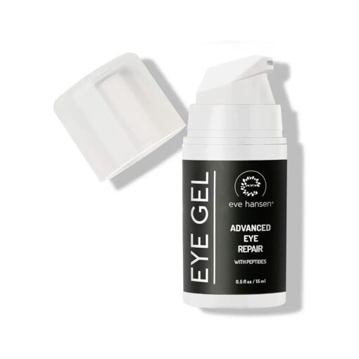 Eve Hansen Anti-Aging Eye Gel with Peptides | Under-Eye Cream With Plant Stem Cells, Hyaluronic Acid, Vitamin E | Cruelty-Free, Vegan, Made in USA .5 oz