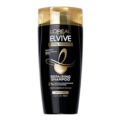 L'Oreal Paris Hair Expert Total Repair 5 Restoring Shampoo, For Damaged, Overworked Hair, 25.4 fl, oz, ( Packaging May Vary )