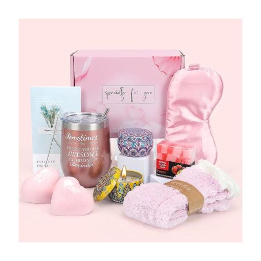 Birthday Gifts for Women, Relaxation Gifts for Friends Female, Self Care Spa Gifts for Women Who Have Everything, Unique Gifts Ideas for Mom Sisters Wife Pamper Gift Set Valentine 's Day gifts for Her