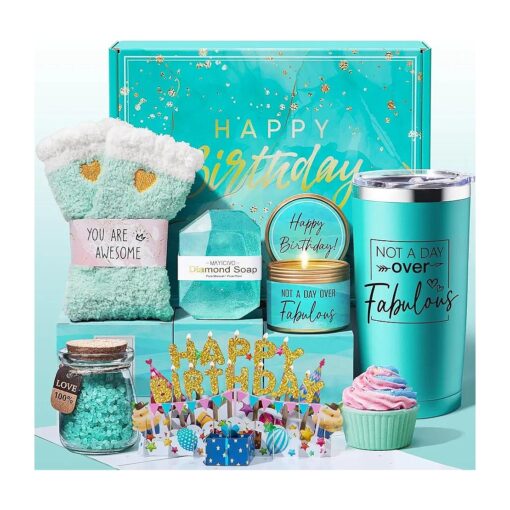 Birthday Gifts for Women Friendship, Ocean Relaxing Spa Gifts Basket Set for Women, Self Care Gifts Unique Happy Birthday Gifts Idea for Mom Her Best Friends Sister Wife Girlfriend Coworker Teacher