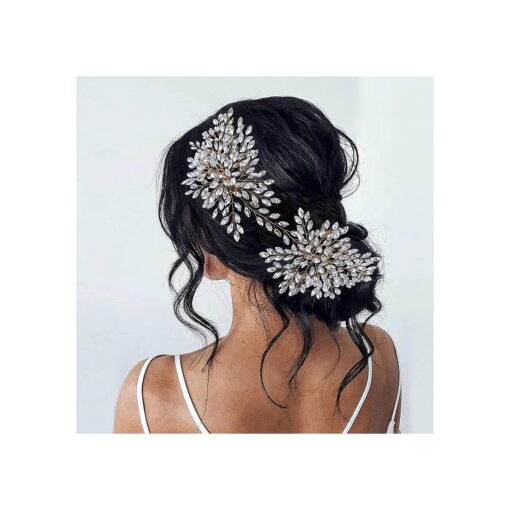 Bridal Wedding Hair comb Wedding Headpiece for Bride Rhinestone Wedding Headband Crystal Hair Accessories for Women and Girls ( Gold ), one size