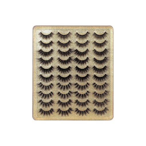 Eyelashes 3D False Lashes Fluffy Natural to Thick Faux Mink Lashes 20 Pairs Pack 17-20MM Long Wispy Crossed Fake Eyelashes 5 Styles Handmade Eye Lashes by Yawamica