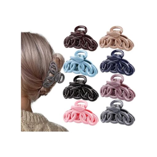 Canitor Hair Clips for Thin Hair 8PCS Hair Claw Clips for Thin Hair Women Medium Banana Clips Hair Clips for Women Non-slip Vines Twining French Design Barrettes for Women