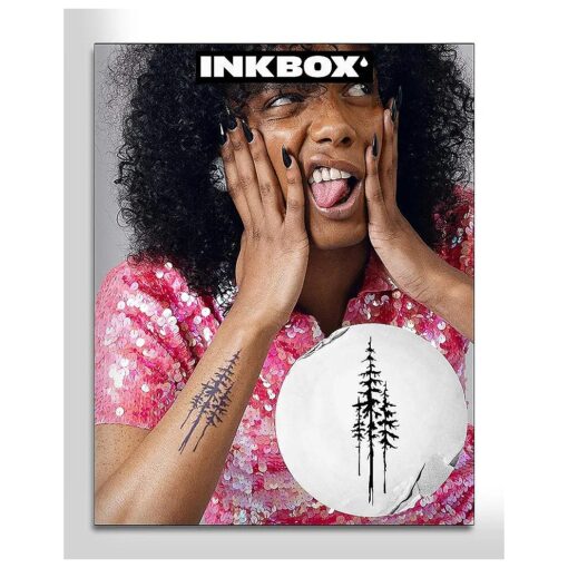 Inkbox Temporary Tattoos, Semi-Permanent Tattoo, One Premium Easy Long Lasting, Water-Resistant Temp Tattoo with For Now Ink - Lasts 1-2 Weeks, Tree Tattoo, 5 x 2 in, Lambertiana