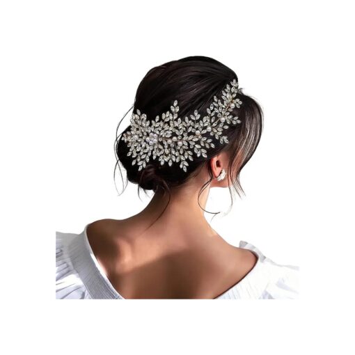 Crystal Wedding Hair Comb Bridal Hair Accessories Pearl and Rhinestone Bridal Side Combs for Women and Girls ( Gold )