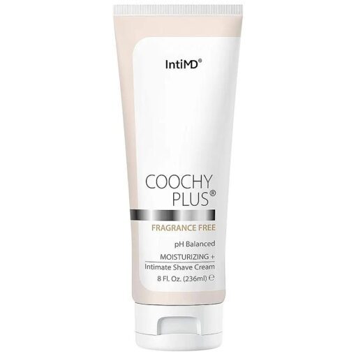 Coochy Plus Intimate Shaving Cream FRAGRANCE FREE For Pubic, Bikini Line, Armpit and more - Rash-Free, Prevents Razor Burns & Bumps, In-Grown Hairs, Itchiness 8oz Tube