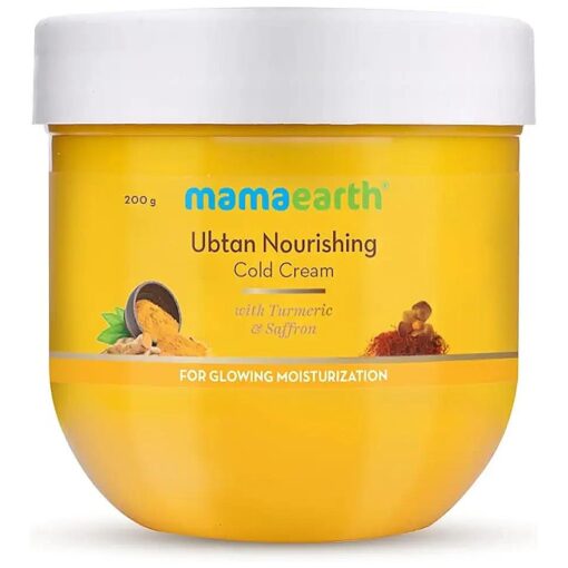 MAMAEARTH Ubtan Nourishing Cold Cream | Glowing Moisturization with Turmeric & Saffron | Face & Body Moisturizer | Deeply Nourishes Dry, Dull Skin | Unisex, All Skin Types | 7.06 Oz ( 200g )