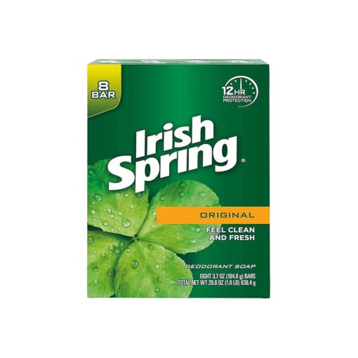 Irish Spring Original Deodrant Soap Unisex Soap, 3.75 Oz Bars, 8-Count