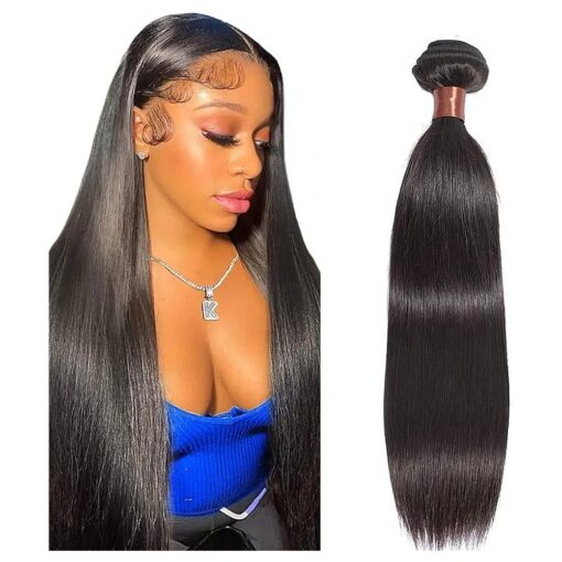 Hair Peruvian Virgin Hair Straight 100 % Unprocessed Virgin Human Hair Extensions More Thicker 20 Inch One Bundle 100G Nature Black Color ( One Bundle )