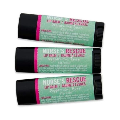 Walton Wood Farm Lip Balm Trio ( Nurse 's Rescue ) Peppermint Buzz Flavor 100 % All-Natural, Vegetarian Friendly, and Paraben-Free