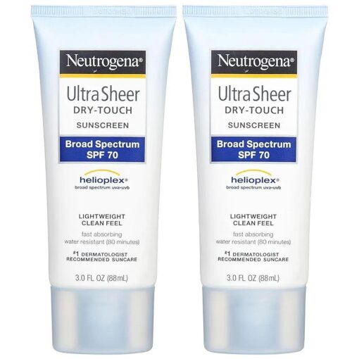 Neutrogena Ultra Sheer Broad Spectrum Sunscreen SPF 70 - 3 oz - 2 pk