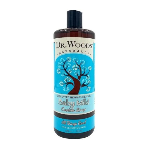 Dr. Woods Unscented Body Wash Baby Mild Liquid Castile Soap, 32 Ounce