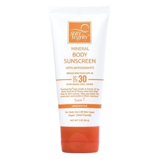 Suntegrity UNSCENTED Mineral Sunscreen For Body - 3 oz .