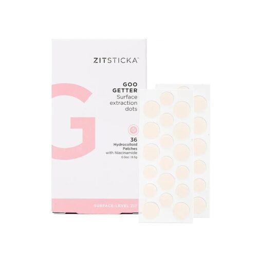 ZitSticka Hydrocolloid Patches | 36 Pack GOO GETTER Pimple Patches to Cover Zits & Blemishes | Acne Treatment or Healing Acne Dots, Exfoliating & Moisturizing Skin | Zit Patch and Pimple Stickers