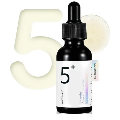 numbuzin No.5+ Vitamin Concentrated Serum | Glutathione & Vitamin Serum, Dark Spot, Korean Skincare 1.01fl.oz/30ml