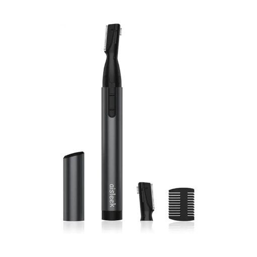 Upgraded Eyebrow Trimmer, Precision Detailer Facial Hair Trimmer with Rinseable Blade, Battery Powered Eyebrow Razor with Comb, Compact Pen-Size Safe Painless Shaver for Men Women