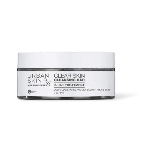 Urban Skin Rx Clear Skin Cleansing Bar | 3-in-1 Daily Cleanser, Exfoliator and Mask Removes Excess Oil and Improves Blemishes, Formulated with Salicylic Acid, Eucalyptus and Sulfur | 2.0 Oz