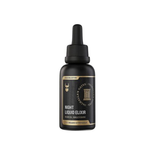 The Beard Struggle - Beard Growth Oil - Valhalla 's Gates, Gold Collection ( 1 Fl oz ) - Night Liquid Elixir - Beard Oil for Men - Softens, Moisturizing, & Healthier Beard Growth