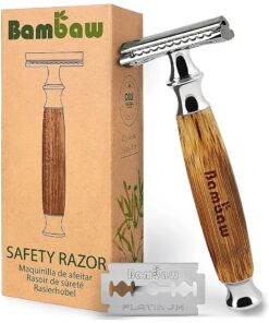 Safety Razor Silver | Bamboo Double Edge Razor | Mens Razors for Shaving | Safety Razor For Women | Shaving Razor | Double Edge Safety Razor | Single Blade Razors for Men | Reusable Razor | Bambaw