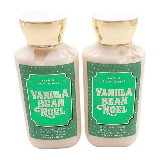 Bath and Body Works 2 Pack Vanilla Bean Noel Super Smooth Body Lotion 8 Oz