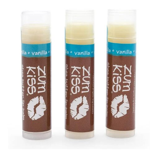 Zum Vanilla Kiss Stick ( Pack of 3 ) with Certified Organic Sunflower Seed Oil, Beeswax, Shea Butter, Pure Essential Oils, Candelila Wax, Vitamin E and Honey, 0.15 oz