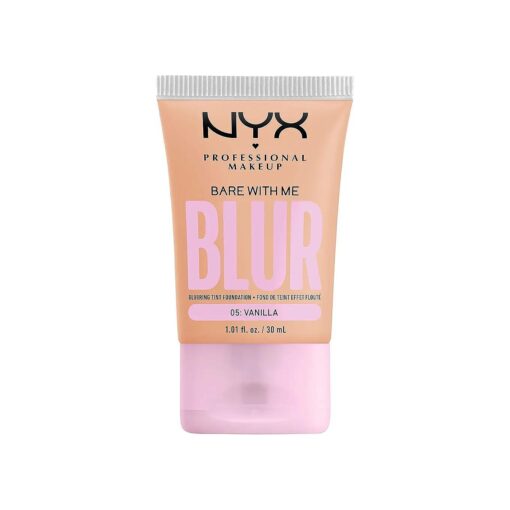 NYX PROFESSIONAL MAKEUP Bare With Me Blur Skin Tint Foundation Make Up with Matcha, Glycerin & Niacinamide - Vanilla