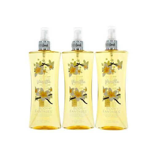 Vanilla by Body Fantasies, 3 Pack 8 oz Fragrance Body Spray for Women