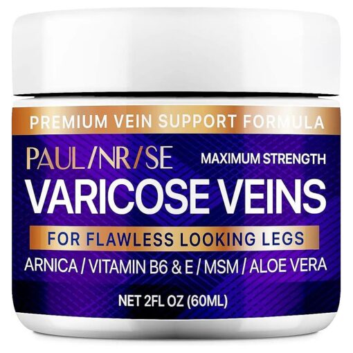 Varicose Vein Cream for Legs - Improves Blood Circulation, Reduces Spider Veins and Heaviness, 2 Oz