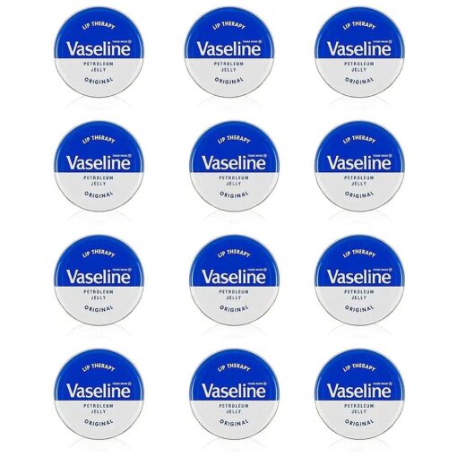 Vaseline Lip Therapy Lip Balm Tin, Original | Lip Moisturizer for Very Dry Lips | 20g ( PACK OF 12 )