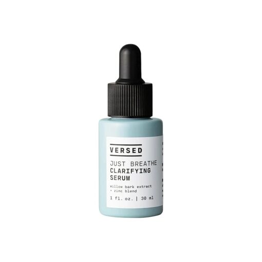 Versed Just Breathe Clarifying Facial Serum - Blend of Antioxidants, Niacinamide, White Willow and Zinc Helps Reduce Blemishes, Decongest Pores and Soothe Redness - Vegan Acne Serum ( 1 fl oz )