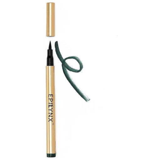 Vegan Gluten & Allergen Free Liquid Eyeliner Pencil | Long Lasting Waterproof Eyeliner with Precision Tip | 2ml | Green By Dr. Liia