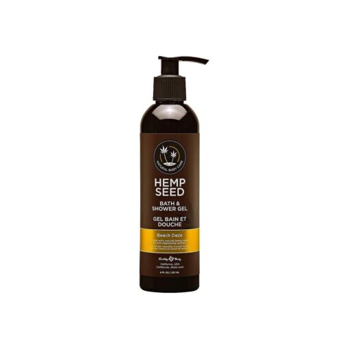 Earthly Body Hemp Seed Bath & Shower Gel - 8 oz - Moisturizing Formula with Hemp Seed Oil, Chamomile & Hydrolyzed Wheat Protein - Vegan, Cruelty Free