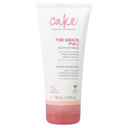 Cake Beauty The Grace Full Blowout Balm, Cruelty Free Vegan Blow Dry Heat Protectant - Straightener Cream - with Coconut Oil, Smooth, Glossy Moisture - Sulfate Free and Paraben Free Smoothing Cream