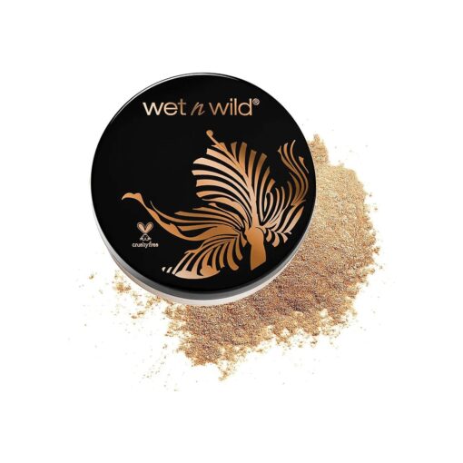 wet n wild MegaGlo Loose Highlighting Powder Makeup, Glow With The Flow, Gold | Vegan | Cruelty-free