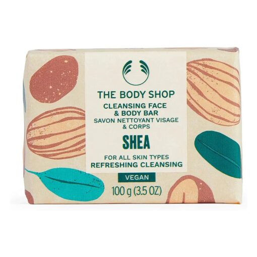 The Body Shop Shea Cleansing Face & Body Bar - Refreshing & Energizing - Vegan - 3.5oz