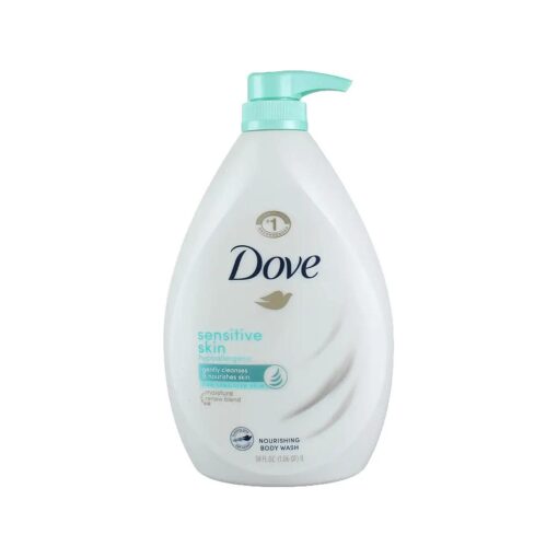 Dove Body Wash With Pump Sensitive Skin 3 Count Hypoallergenic, Paraben-Free, Sulfate-Free, Cruelty-Free, Moisturizing Skin Cleanser Effectively Washes Away Bacteria While Nourishing Skin 30.6 fl oz