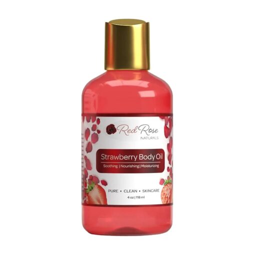 Strawberry Body Oil, Natural Body Oil For Women, Shower and Bath Perfume, Hydrating & Deep Moisturizing, Reduce Dry Skin, Long Lasting Fragrance, Vegan - 4 fl, oz