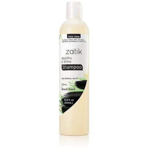 Zatik Naturals Olive and Black Seed Healthy and Shiny Shampoo, Vegan toxic free volumizing shampoo, Safe for Color Treated hair .