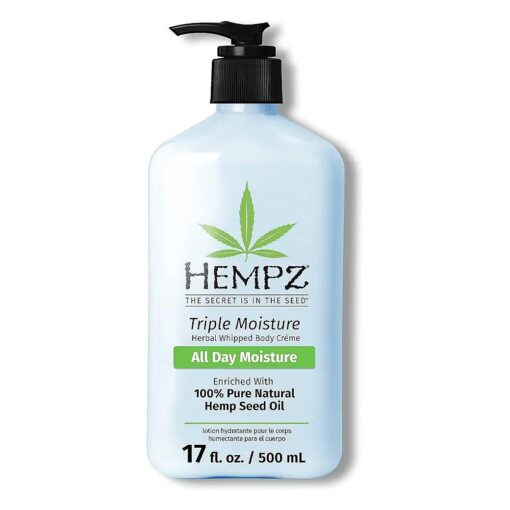 Triple Moisture Body Moisturizer, 17 Oz - Hydrating Lotion Rich with Minerals, Vitamin C, & Hempseed Oil to Nourish & Repair Extremely Dry or Sensitive Skin for Body