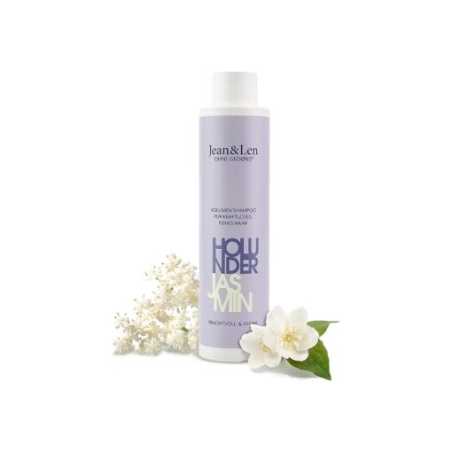 Jean & Len Volume Shampoo Elderberry & Jasmine, for limp and fine hair, gives volume, fruity-floral fragrance, without parabens and silicones, vegan, 10.14 Fl, Oz .