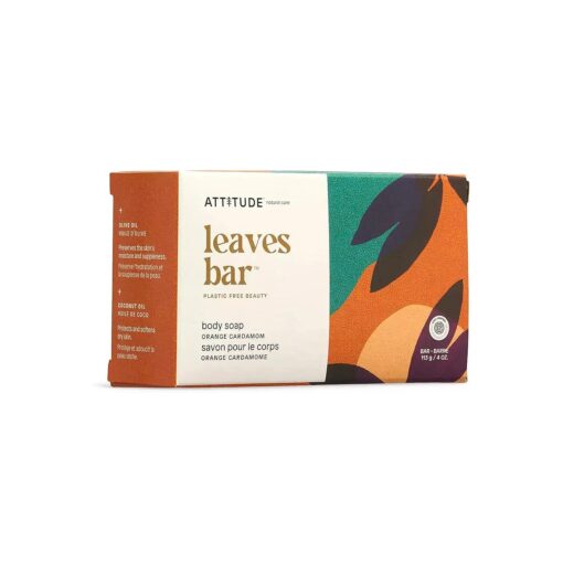 ATTITUDE Bath and Shower Body Soap Bar, EWG Verified, Plastic-free, Plant and Mineral-Based Ingredients, Vegan and Cruelty-free Personal Care Products, Sea Salt, 4 Ounces