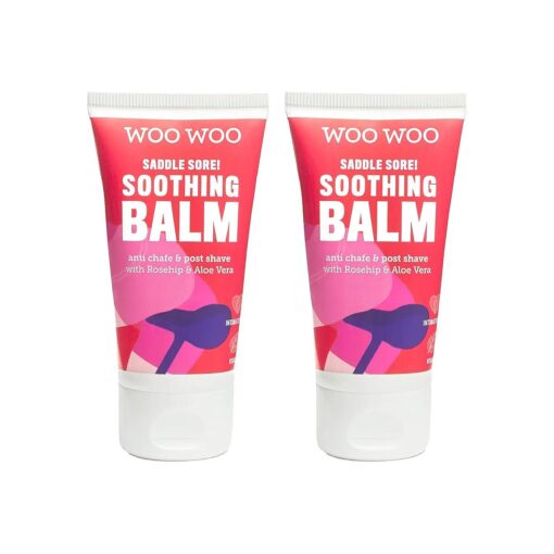 WOOWOO - Natural Saddle Sore ! Soothing Balm With Rosehip + Aloe Vera | Clean + Vegan Intimate Skin Care ( 2 Pack, 1.7 oz | 50 ml )