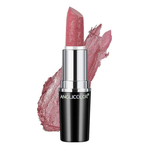 Glitter Lipstick High Impact Lipcolor, Dark Red Lipstick Moisturizing Creamy Formula, Metallic Lipstick For Women For Vegan & Cruelty-Free, Full-Coverage Lip Color ( # 11 HIP & HIPPIE )