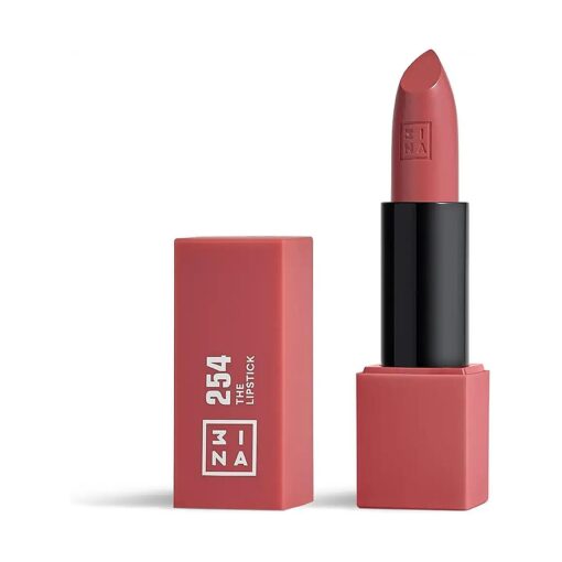 3INA MAKEUP - Vegan - Cruelty Free - The Lipstick 254 - Dark Pink Nude Lipstick - 5h Lasting Lipstick - Highly Pigmented - Matte - Vanilla Scented - Lipstick with Magnetic Cap