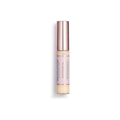 Makeup Revolution Conceal and Hydrate Concealer, Full Coverage & Matte Finish, C2.5 for Fair Skin Tones, Vegan & Cruelty-Free, 0.7 Fl Oz