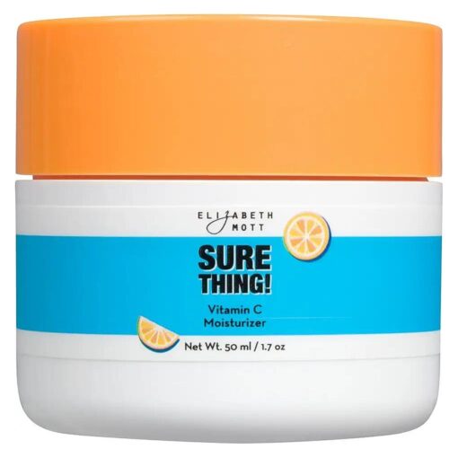 Elizabeth Mott Sure Thing ! Vitamin C Moisturizer - Combats Wrinkles and Dark Spots, Hydrating Ceramide Gel-Cream - Lightweight & Non-Greasy - Cruelty Free & Vegan Face & Skin Care - 1.7oz